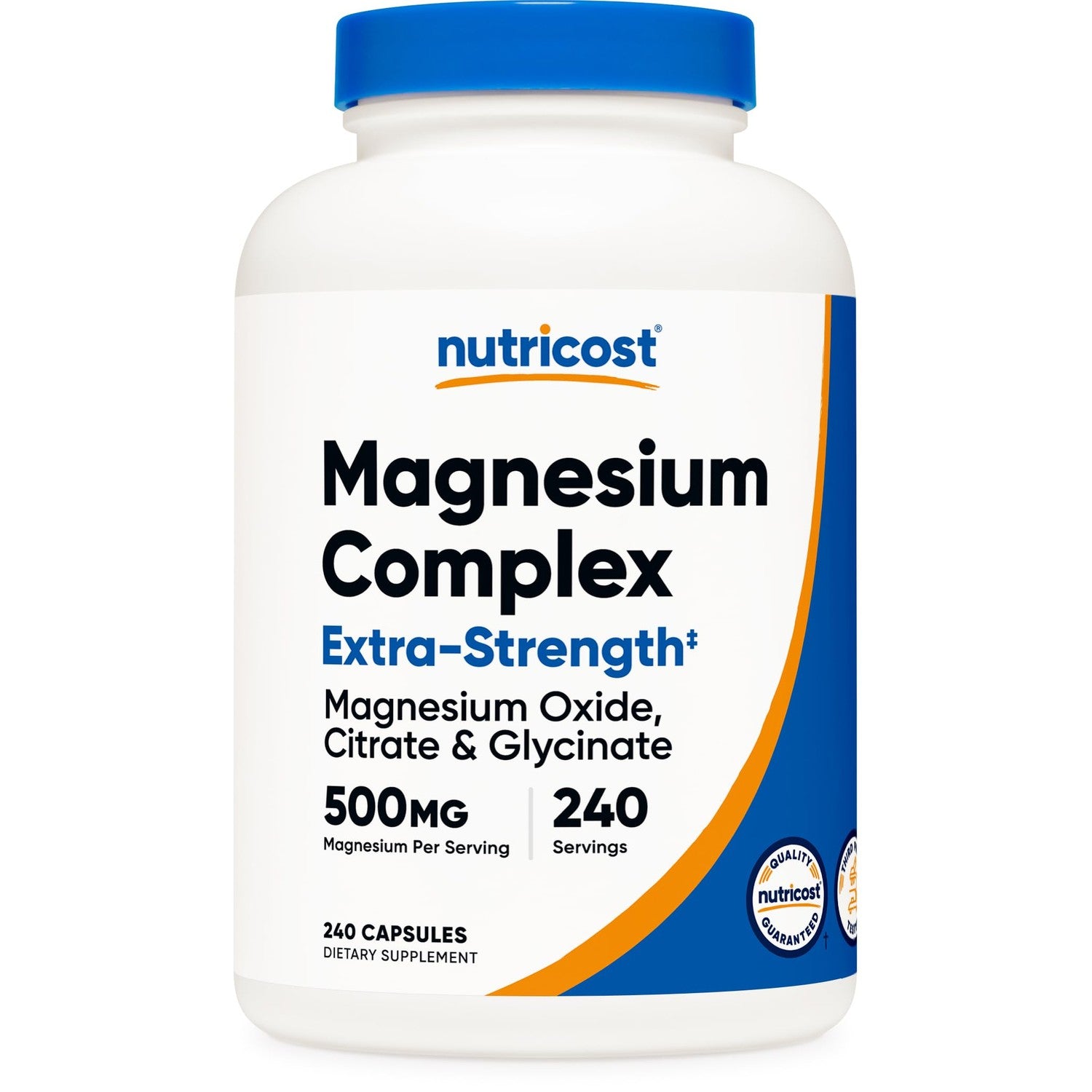 Nutricost Magnesium Complex Extra Strength 500mg, 240 Capsules, Gluten Free | Magnesium Oxide, Citrate, and Glycinate, GMO-Free