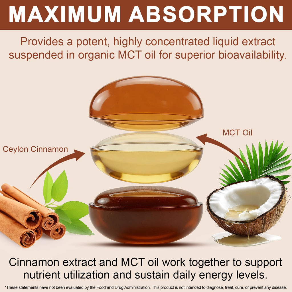 Ceylon Cinnamon Capsules 300 Softgels - Cinnamon Supplements with MCT Oil - Natural Antioxidant - Supports Normal Glucose Metabolism, Cardiovascular Wellness & Digestive Balance for Adults