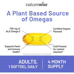 Buy now NatureWise Flaxseed Oil 1200 mg, Fish Free Omega 3 6 9 with 720mg ALA, Dietary Supplement for Heart Health Support - Organic, Cold Pressed, Non-GMO - 120 Softgels[4-Month Supply] at indiglob india