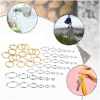 6 Size Gold and Sliver Jump Rings,Double Loops Round Split Small and Medium Key Chain Ring for Jewelry Making and Keychain Home Car Dog tag Rings DIY Crafts