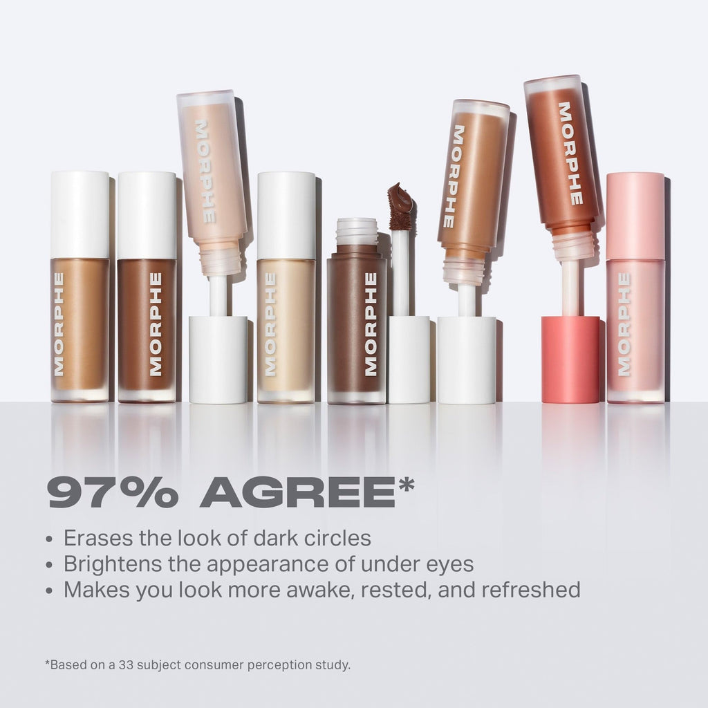 Morphe Wakeup Artist Under Eye Concealer - Lightweight Serum Concealer + Brightening Color Corrector - Hydrating Under Eye Brightener for Dark Circles & Radiant Face Makeup - Blossom 01 (0.12 oz)