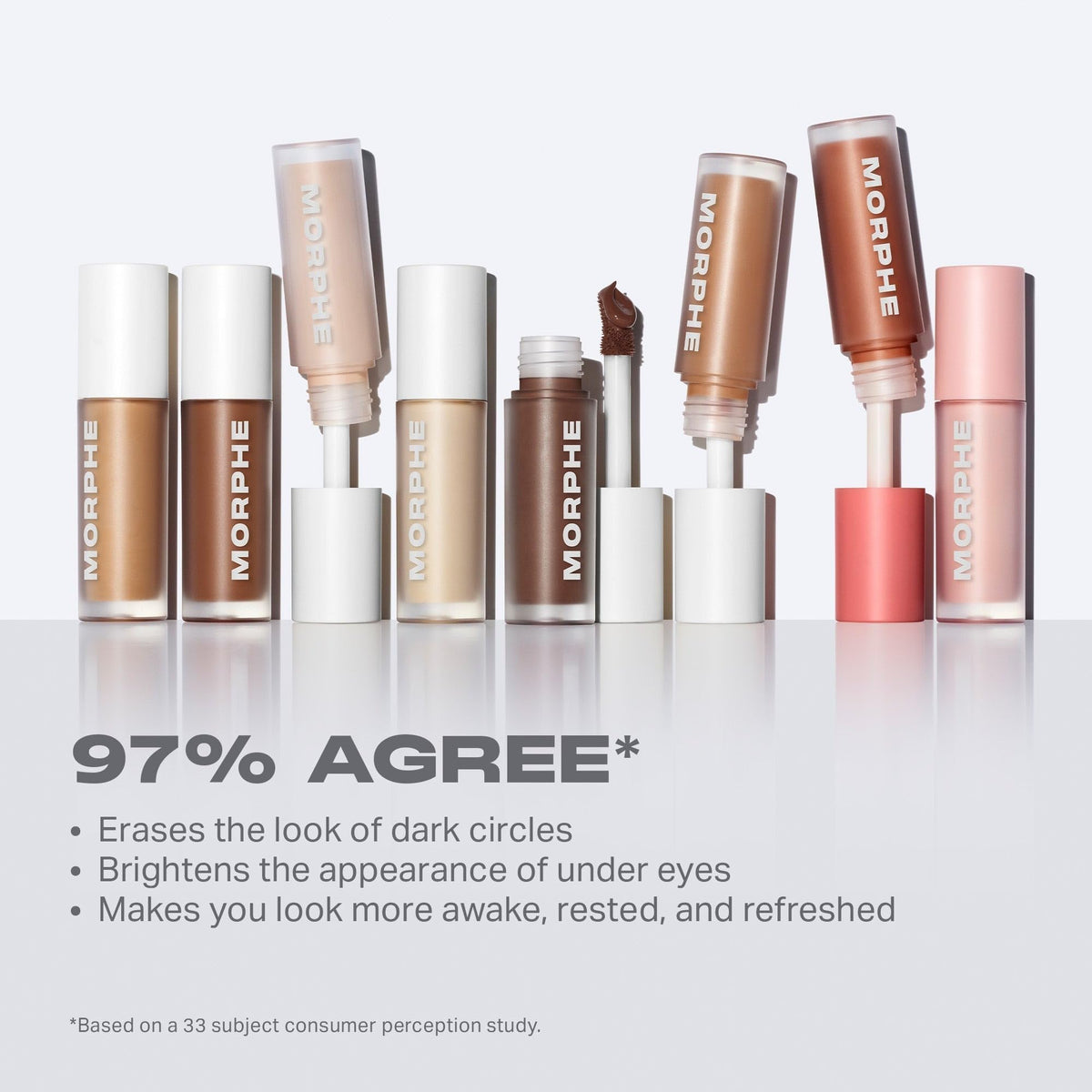 Morphe Wakeup Artist Under Eye Concealer - Lightweight Serum Concealer + Brightening Color Corrector - Hydrating Under Eye Brightener for Dark Circles & Radiant Face Makeup - Blossom 01 (0.12 oz)