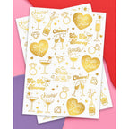 xo, Fetti 54 Gold Bachelorette Temporary Tattoos | Bride Tribe Party Gift