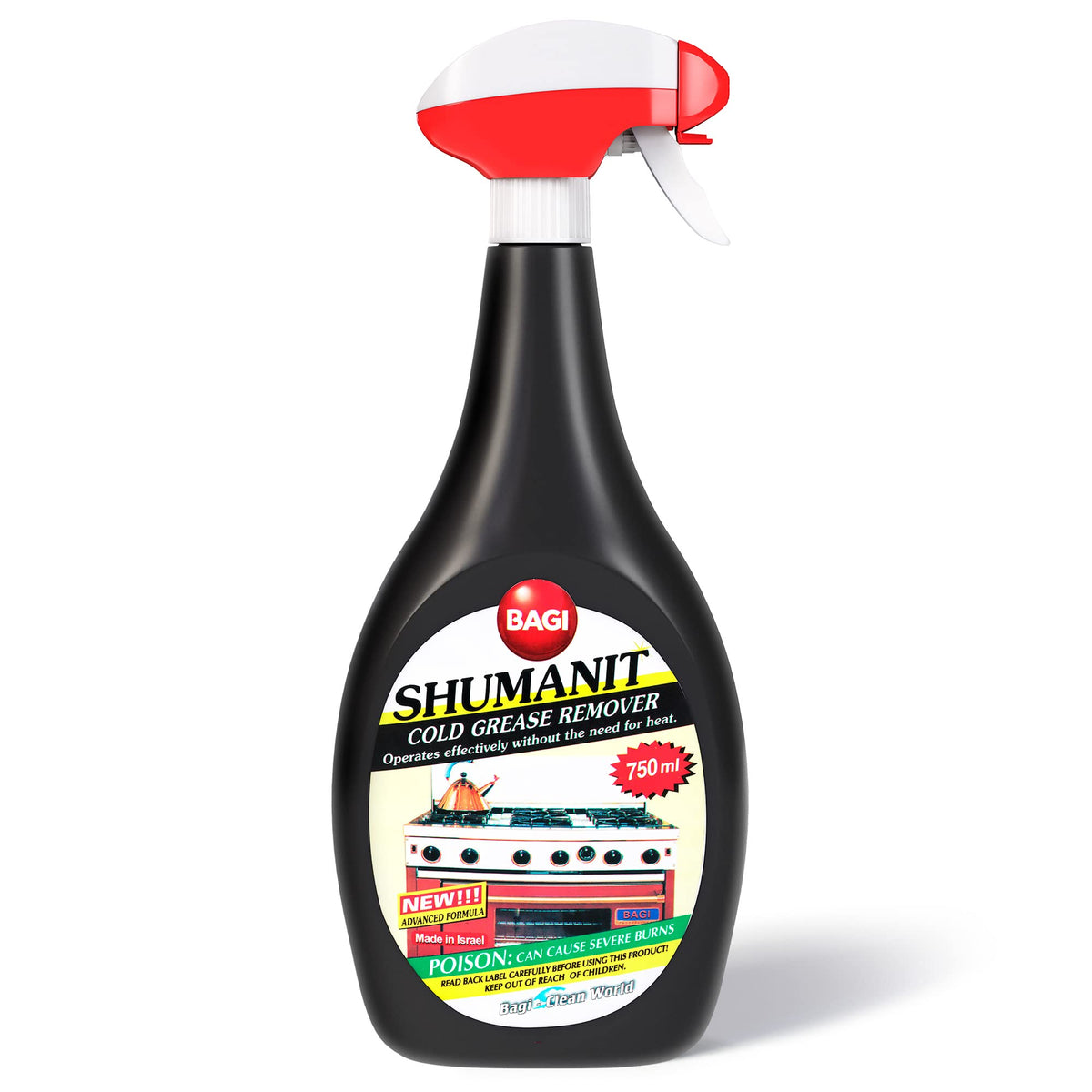 SHUMANIT - Cold Grease Remover. Spray for The immediate Removal of Stubborn and Burnt fats/Grease