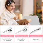 75pcs Duck Biled Hair Clips for Women, Duckbill & Metal Hair Clips for DIY Styling, Silver Hair Pins with Storage Case - Salon & Home Hair Accessories for Cutting, Rolling Long Hair