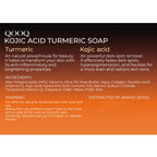 QOOQ Turmeric Kojic Acid Soap for Dark Spot Remover - Facial Cleansing Bar | Vitamin C, Retinol, Collagen, Vitamin E, Glycerin,Shea Butter & Castile Olive Oil – Soap for Women and Men Gifts(120g x 2)
