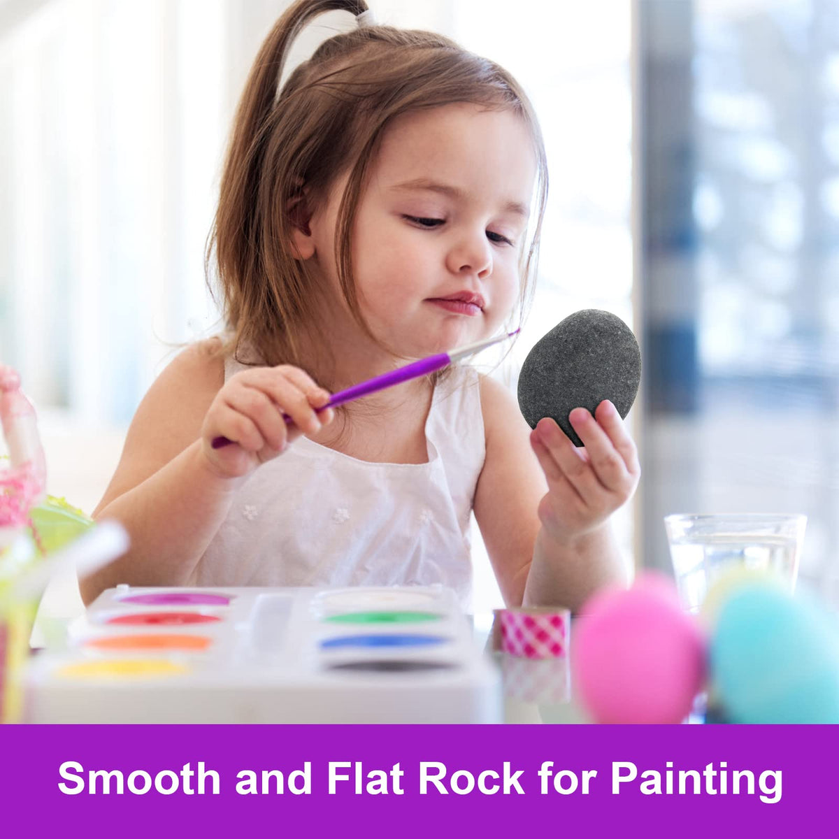 Rocks for Painting 40pcs 2-4” River Rock for Paint Natural Flat & Smooth Stones for Painting for Kids & Adult Craft Gifts Halloween