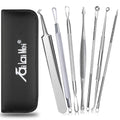 Buy now 7-Piece Blackhead Remover Kit - Pimple Comedone Extractor Tool set for Facial Acne and Treatment for Blemish, Whitehead Popping, Zit Removing for Risk Free Nose Face Skin with Metal Case 7 Piece Set at indiglob india