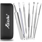 Buy now 7-Piece Blackhead Remover Kit - Pimple Comedone Extractor Tool set for Facial Acne and Treatment for Blemish, Whitehead Popping, Zit Removing for Risk Free Nose Face Skin with Metal Case 7 Piece Set at indiglob india
