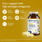 Metagenics OmegaGenics Omega-3 Fish Oil 1000mg EPA DHA, 60 Softgels | High Potency Omega-3 Supplement for Heart, Brain and Joint Health, Sustainably Sourced Fish Oil, 1000mg EPA and DHA
