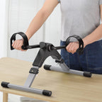 Pedal Exerciser Desk Exercise Bike Leg and Arm Exercise Bike with LCD Monitor Foldable and Portable(Black/Grey)