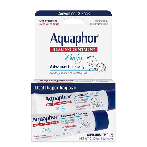 Buy now Aquaphor Baby Healing Ointment Advanced Therapy Skin Protectant for Chapped or Dry Skin, Drool Rash and Diaper Rash Ointment, Hypoallergenic Baby Essentials, Travel Size, 0.35 Oz Tube, Pack of 2 at indiglob india