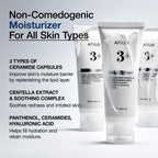 ANUA 3 Ceramide Panthenol Moisture Barrier Cream, 3.38 fl oz | Hydrating Daily Face Moisturizer for All Skin Types, Soothing, Non Comedogenic, with Centella for Skin Barrier