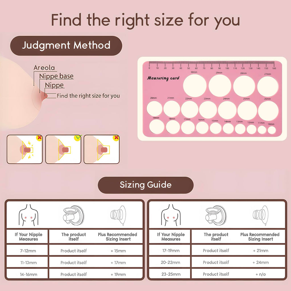 Nipple Rulers, Flange Inserts Sizing Measurement Tool for Breast Pump