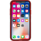 Buy now Speck Products CandyShell Grip Cell Phone Case for iPhone XS/iPhone X - Charcoal Grey/Dark Poppy Red at indiglob india