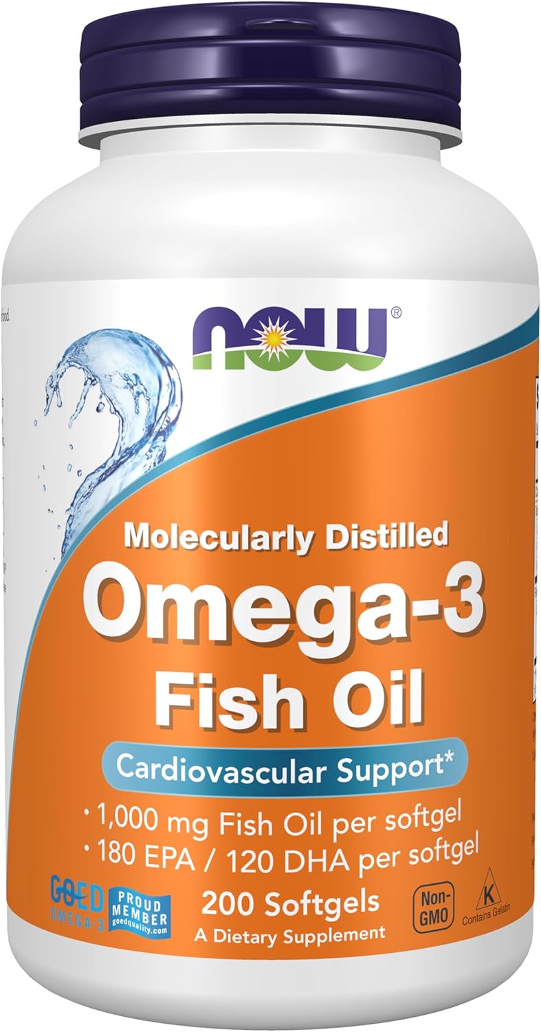 Buy now NOW Foods Supplements, Omega-3 180 EPA / 120 DHA, Molecularly Distilled, Cardiovascular Support*, 200 Softgels Default at indiglob india