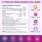 Nature's live Multi Collagen Peptides Softgel - Type I, II, III, V, X | Hydrolyzed Collagen Peptides with Biotin, Hyaluronic Acid, Supports Skin Hair Nail, Grass-Fed, 60 Softgels, 2 Pack