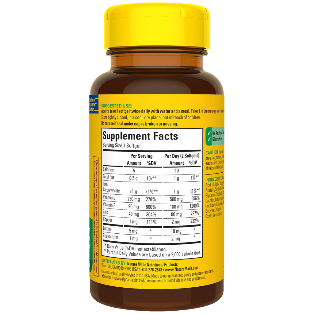 Nature Made Vision Based on the AREDS 2 Formula, Vitamin C, 60 Softgels