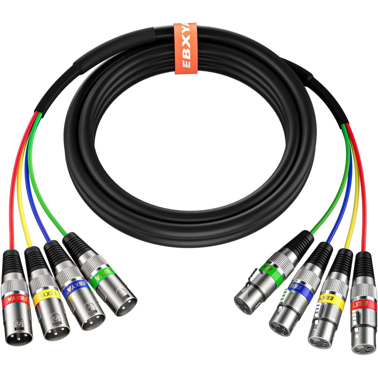Buy now EBXYA 3 Ft XLR Snake Cables 4 Colored, 4-Channel Microphone Patch Cable XLR Male to Female, Recording Snake for Live, Recording, Studios 2 Pack 1 Pack 10 Feet at indiglob india