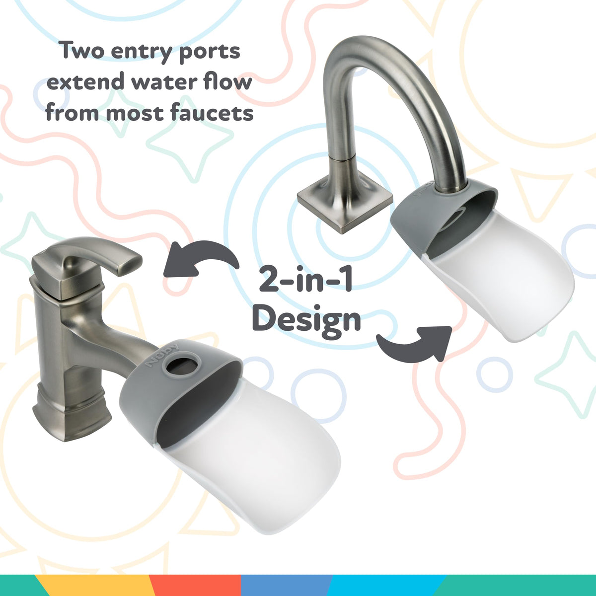 Nuby 2-in-1 Faucet Extender - 2 Pack