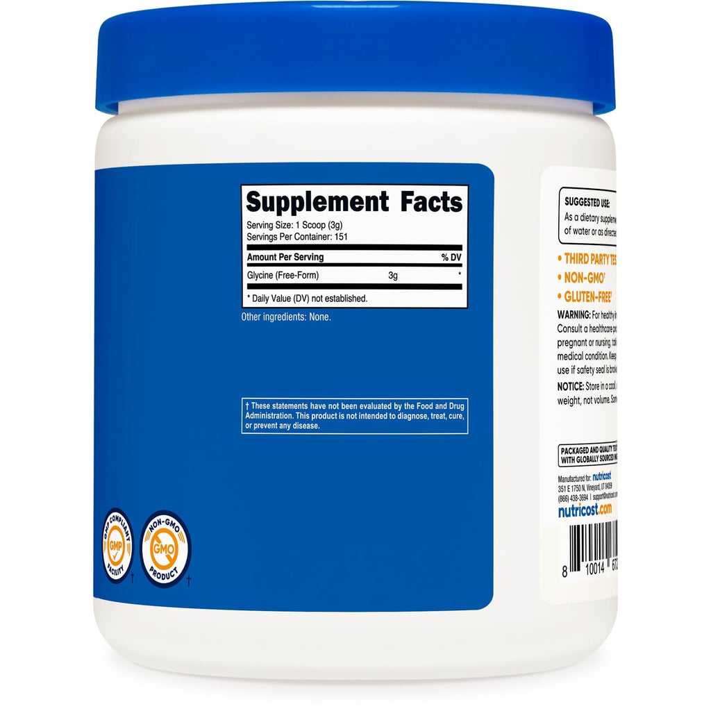 Nutricost Glycine Powder 1lb - Non-GMO, Gluten Free