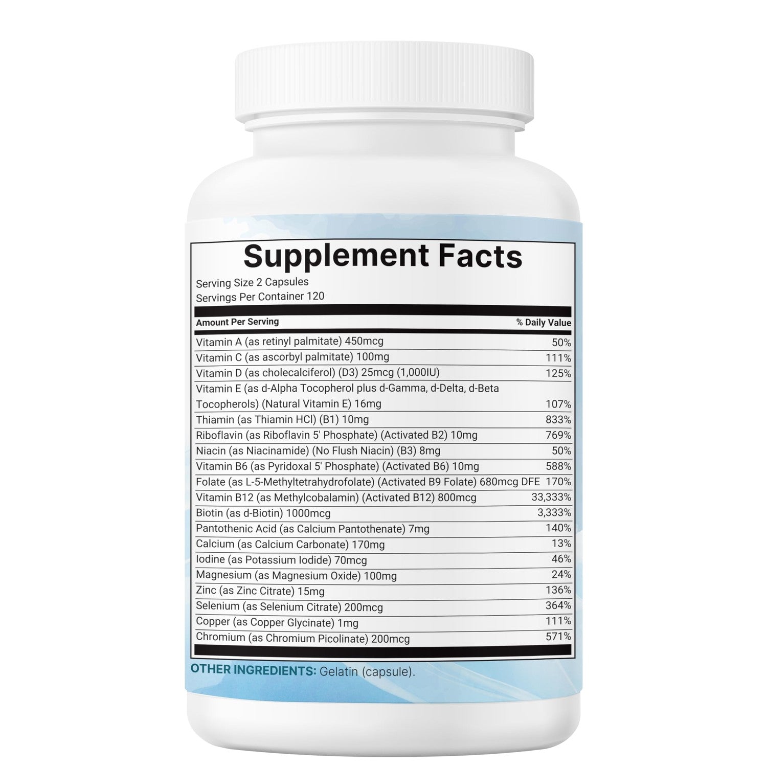 Micro Ingredients 2 Pack Pure Methylated Multivitamin, 480 Capsules | 19-in-1 Formula with Vitamins C, D, B12, Folate, Magnesium, Zinc, & More | Supports Daily Wellness & Immune Health | Filler Free