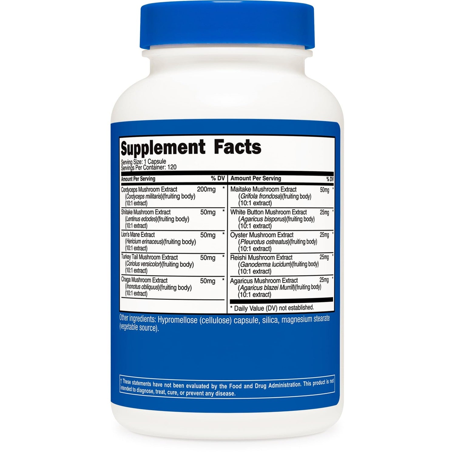 Nutricost Mushroom Complex Supplement, 120 Capsules for 120 Servings | 10 Mushroom Blend (Includes Reishi, Maitake, Shiitake, Lion's Mane, and More) - GMO-Free and Gluten Free