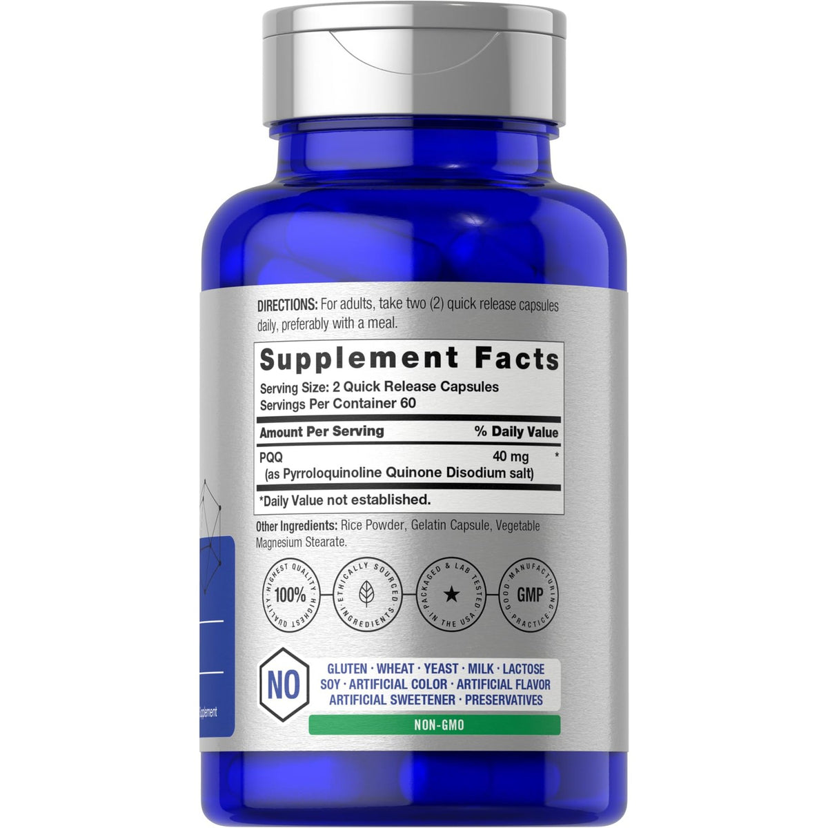 Horbäach PQQ Supplement 40 mg | 120 Capsules | Maximum Strength