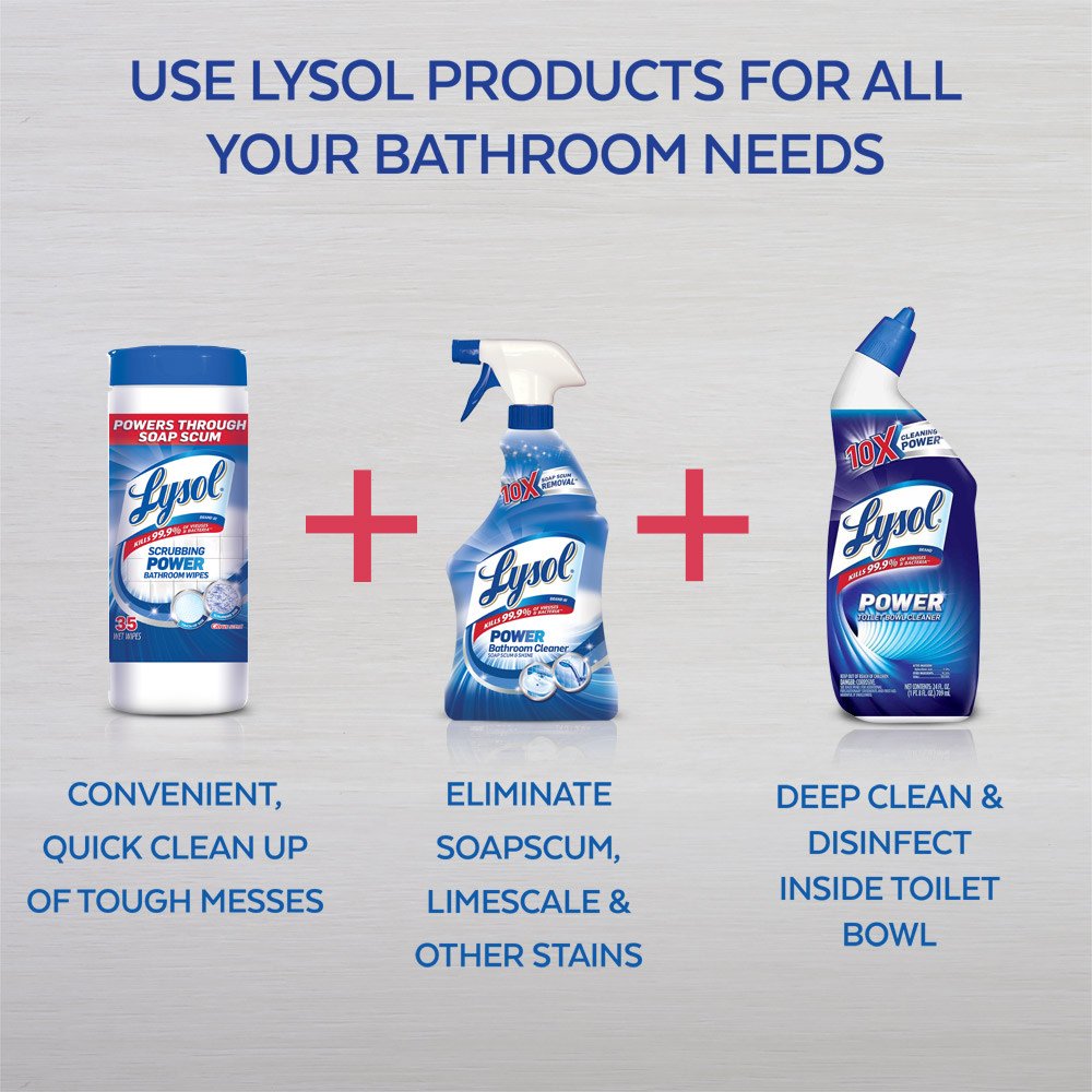 Lysol Bathroom Cleaner Spray, Blue, Island Breeze, 48oz (2X24oz)