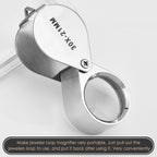 KINGMAS Foldable Jewelry Loupe 30x 21mm Jewelers Magnifying Glass