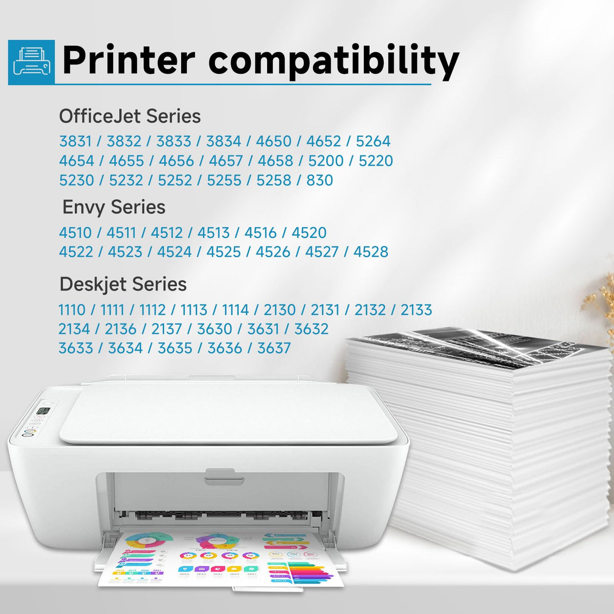 63XL Ink Cartridges Replacement for HP 63 XL Black Color Combo Pack HP63XL