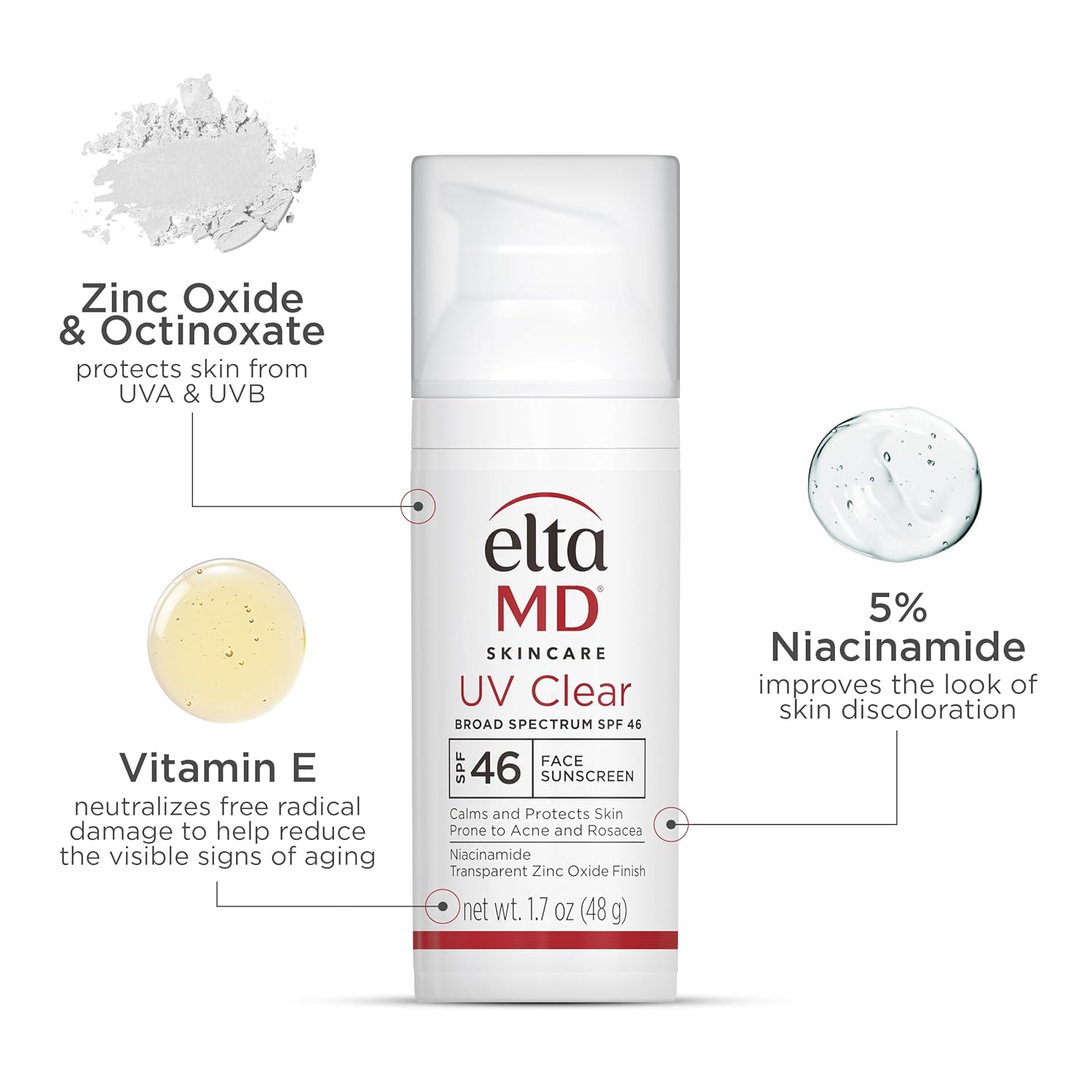 Buy now EltaMD UV Clear Face Sunscreen SPF 46, Oil-Free Sunscreen with Zinc Oxide, Dermatologist Recommended at indiglob india