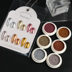 6PCS Chrome Nail Powder Metallic Mirror Pigment Glitter Effect