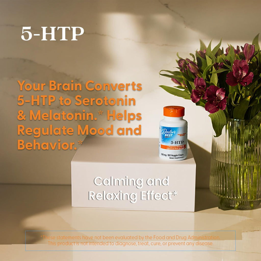 Buy now Doctors Best 5-HTP, Supports Mental & Emotional Well-Being, Non-GMO, Gluten Free, Soy Free, Vegan 180 Veggie Caps at indiglob india