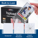 Buy now BCW 3x4 Standard Topload Card Holders | 100 Pack | Top Loaders for Cards | Rigid Card Protector | Fits Standard Size Cards Up to 20pt at indiglob india
