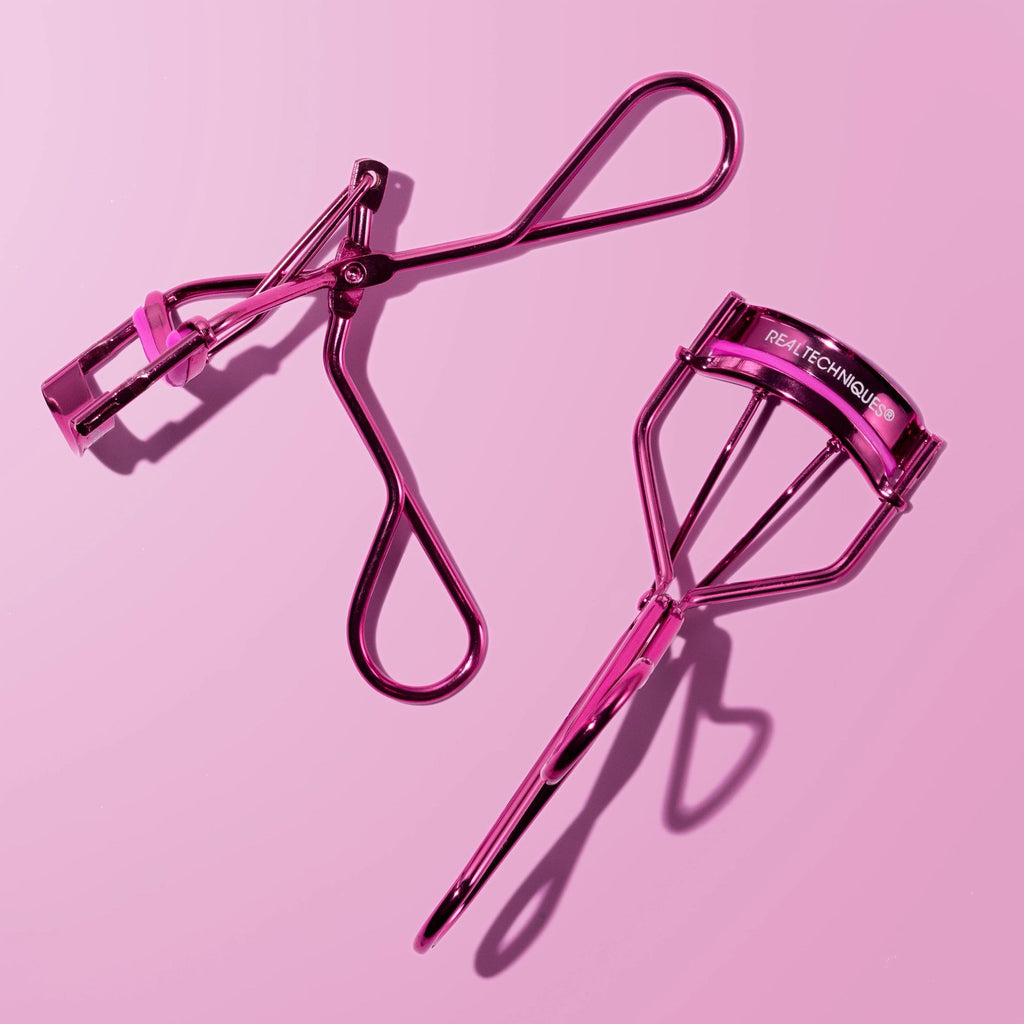 Real Techniques Miracle Eyelash Curler, Lash Tool for Mascara, Pink | Lifted lashes, eyelash curler for all eye shapes, pink eyelash curler, pinch-free curved edge