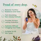 Organic Body & Face Oil for Dry Skin, Natural After Shower Moisturizer 8oz | Hydrating Cold Pressed Blend of Almond, Olive, Jojoba, Rosehip, Vitamin E & Lavender Oils, Scented Facial & Body Oil