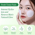 Toner Pads - with Centella Asiatica Extract and Collagen, Improves Uneven Skin Tone & Deep Hydration, Targets Dark Spots and Dull Skin, Ideal for All Skin Types - 70 Pads