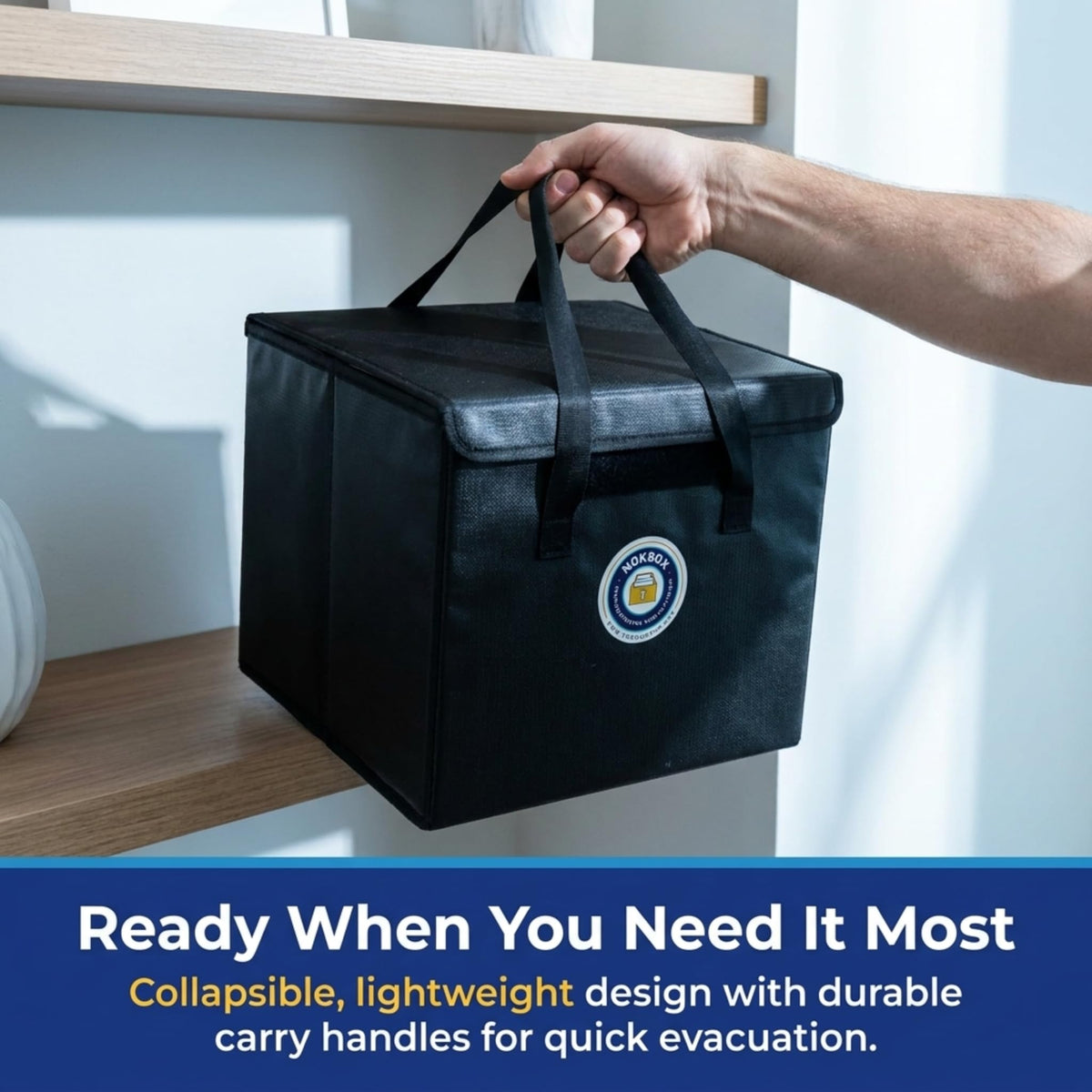 Nokbox Fireproof & Water-Resistant Document Organizer Box — 15 Color-Coded Hanging Folders, 67 Labeled Sub-Folders & Instructions for Estate Planning, Emergency Preparedness & Family Record-Keeping