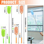 4 pcs Extendable and Washable Microfibre Feather Duster,13" to 30" Reachable, Microfibre Cleaning Tool, Small Dusters for Cleaning Office, Car, Computer, Furniture, Sofa