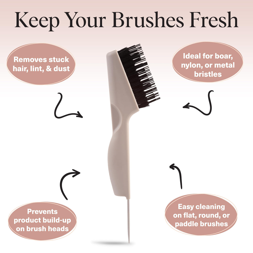 Buy now Kitsch Hair Brush Cleaner Tool | Double-Sided 2-in-1 Brush Cleaner for Hair Brushes & Combs | Eco-Friendly Cleaning Tool with Pick & Bristles, Perfect Gifts for Women | Hair Stylist Essentials at indiglob india