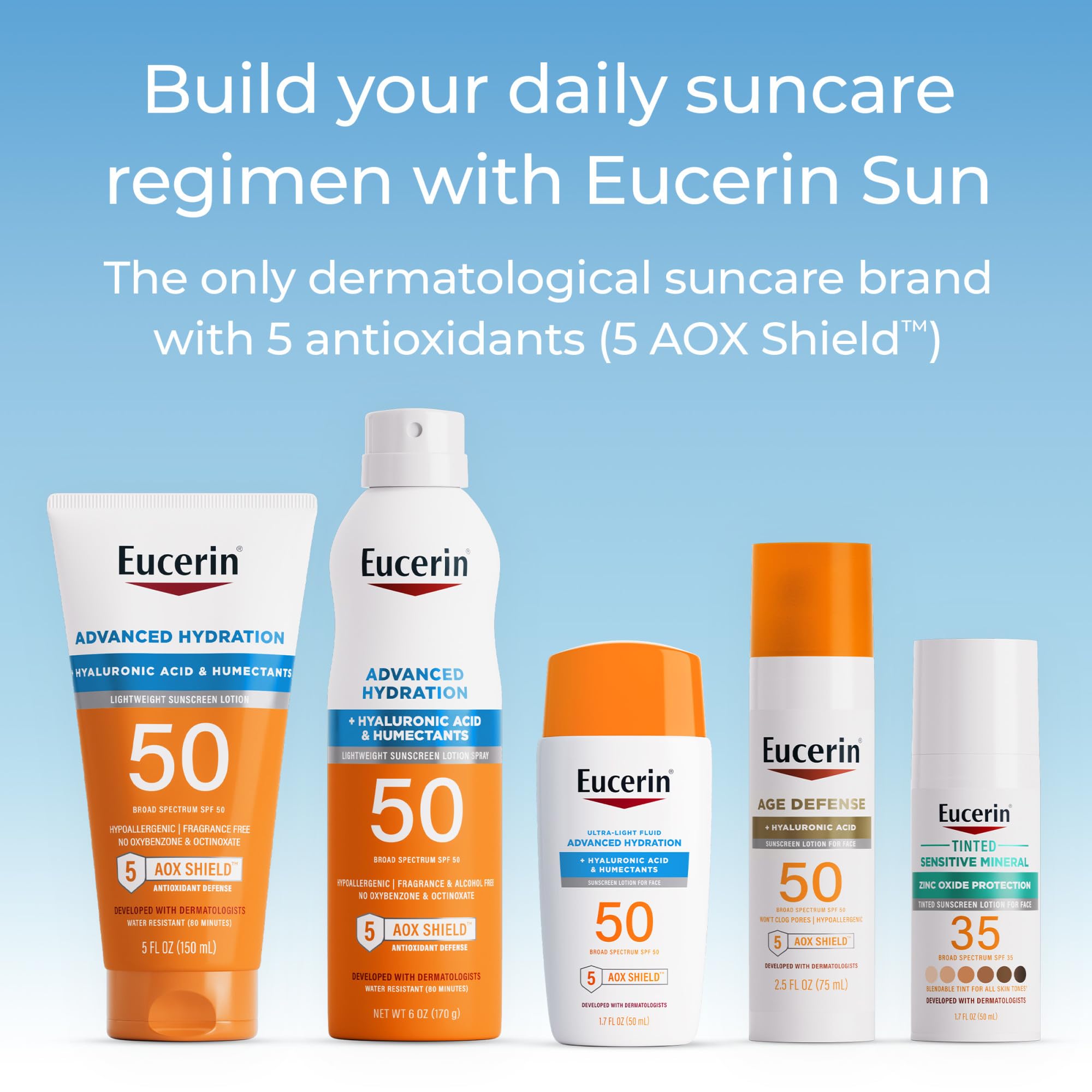 Buy now Eucerin Sun Age Defense SPF 50 Face Sunscreen Lotion with Hyaluronic Acid, Hypoallergenic, Non-Comedogenic Sunscreen SPF 50 Free of Fragrance, Oxybenzone and Octinoxate, 2.5 Fl Oz Bottle at indiglob india
