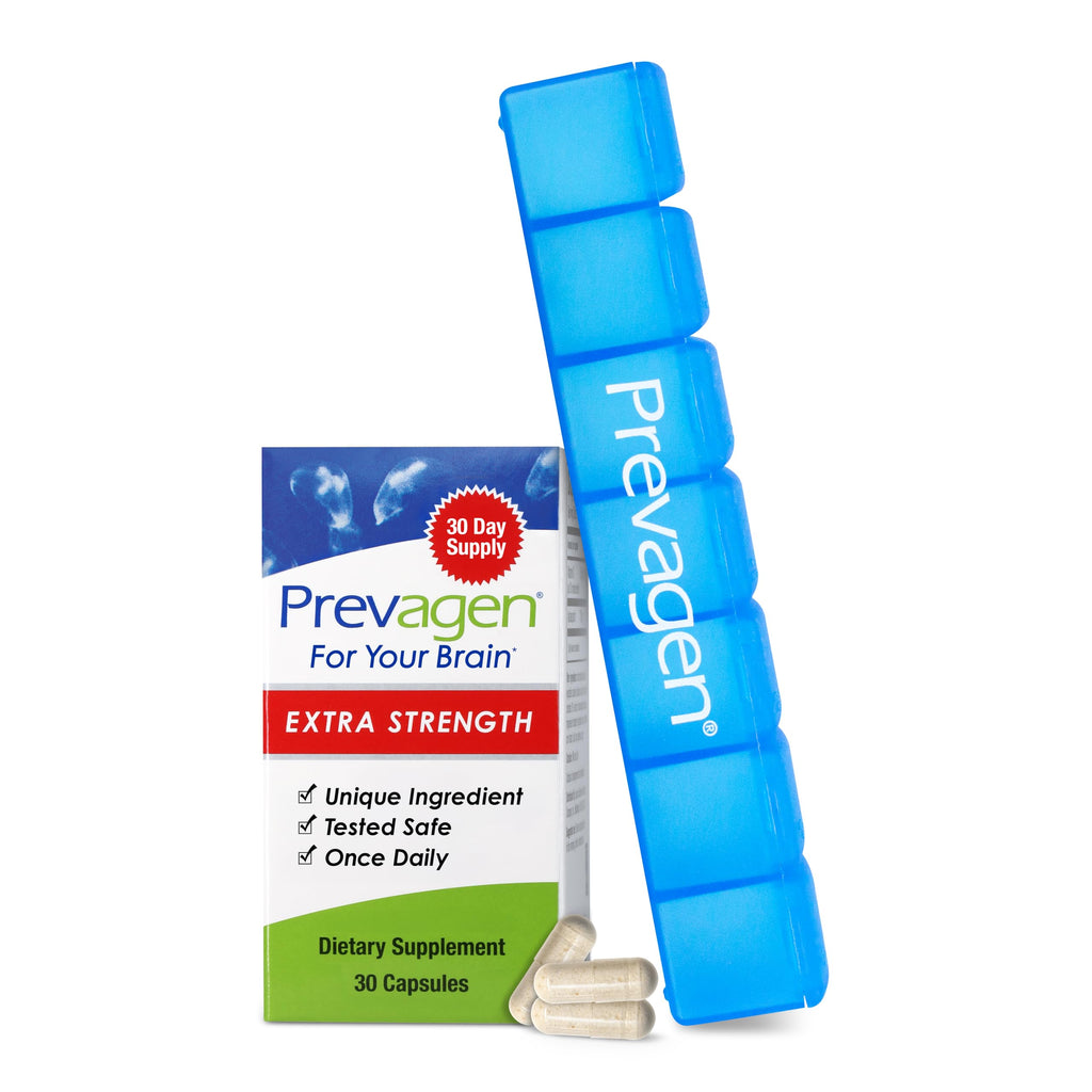 Prevagen Extra Strength with 7-Day Pill Minder, 30 Capsules, 3-Pack | For Your Brain, 3 Month Supply, 20mg Apoaequorin, 50mcg Vitamin D3