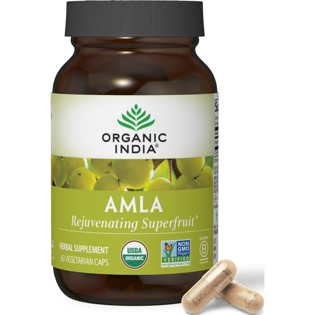 ORGANIC INDIA Amla Capsules Organic - Indian Gooseberry Herbal Vitamin Supplement, Amla Supplement, Immune Support, Vegan, Gluten-Free, Ayurvedic, Antioxidant, Non-GMO - 60 Capsules