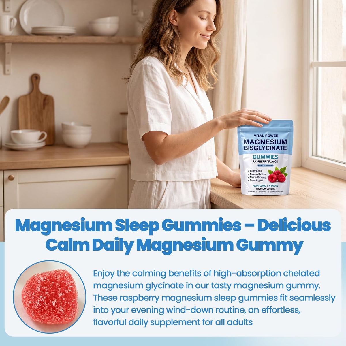 Magnesium Bisglycinate Gummies, 60 Gummies