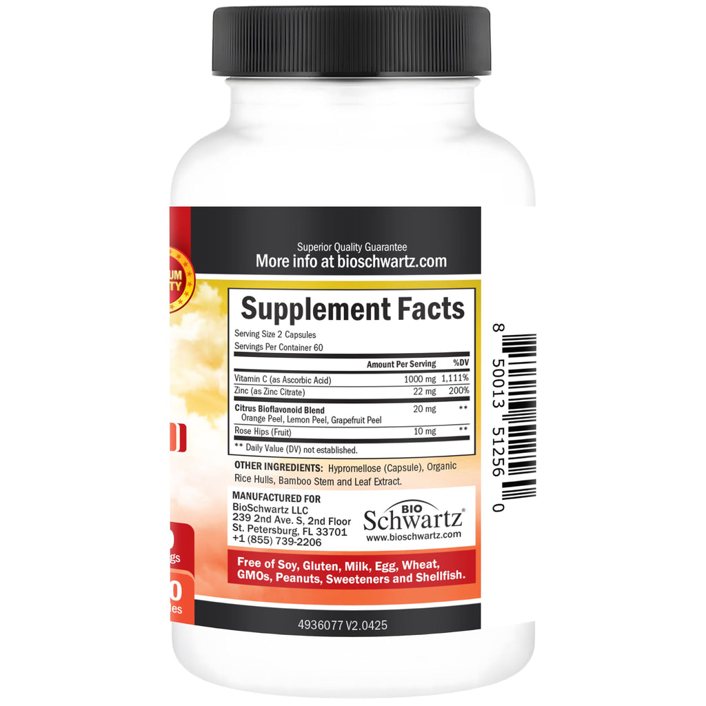 BioSchwartz Vitamin C Complex Supplement - Vitamin C 1000mg Capsules