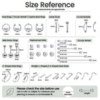 Body Piercing Kit with Piercing Jewelry, Complete 91PCS Set