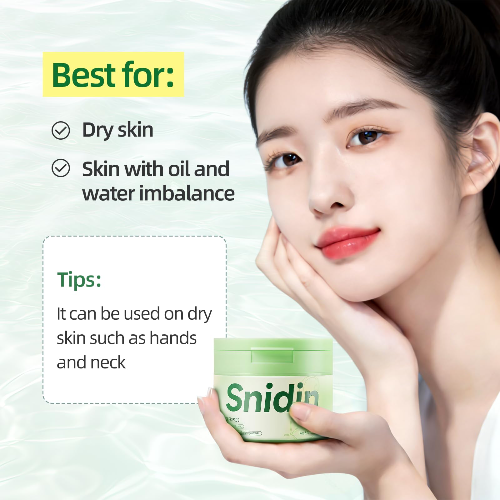 Toner Pads - with Centella Asiatica Extract and Collagen, Improves Uneven Skin Tone & Deep Hydration, Targets Dark Spots and Dull Skin, Ideal for All Skin Types - 70 Pads