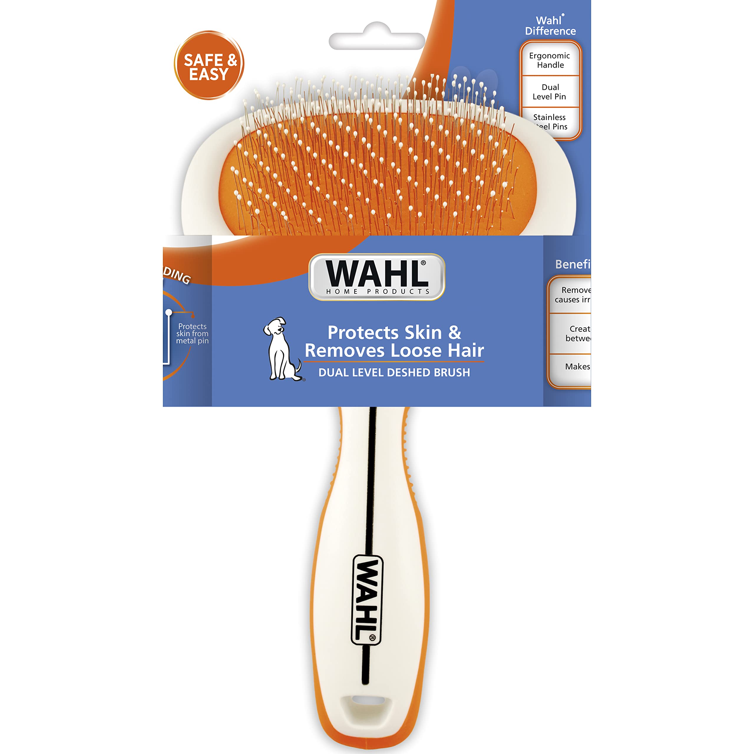 Buy now Wahl Premium Patented Dual Level Sensitive Skin Pet Slicker ƒ?? Ergonomic handle makes Deshedding, Grooming and Brushing Comfortable for you and your Dog or Cat - 858500 at indiglob india