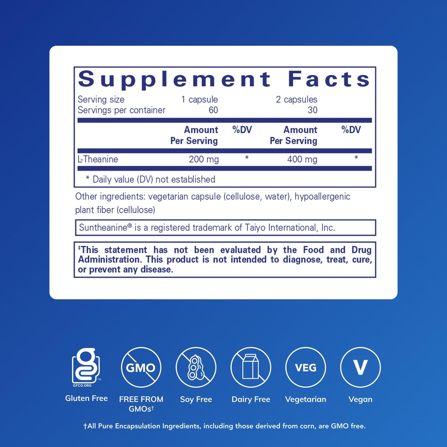 Pure Encapsulations L-Theanine, 60 Capsules | Amino Acid Supplement to Support Relaxation, Stress and Nervous System*